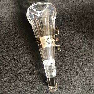 Etched Glass Automobile Vase Vintage / Antique